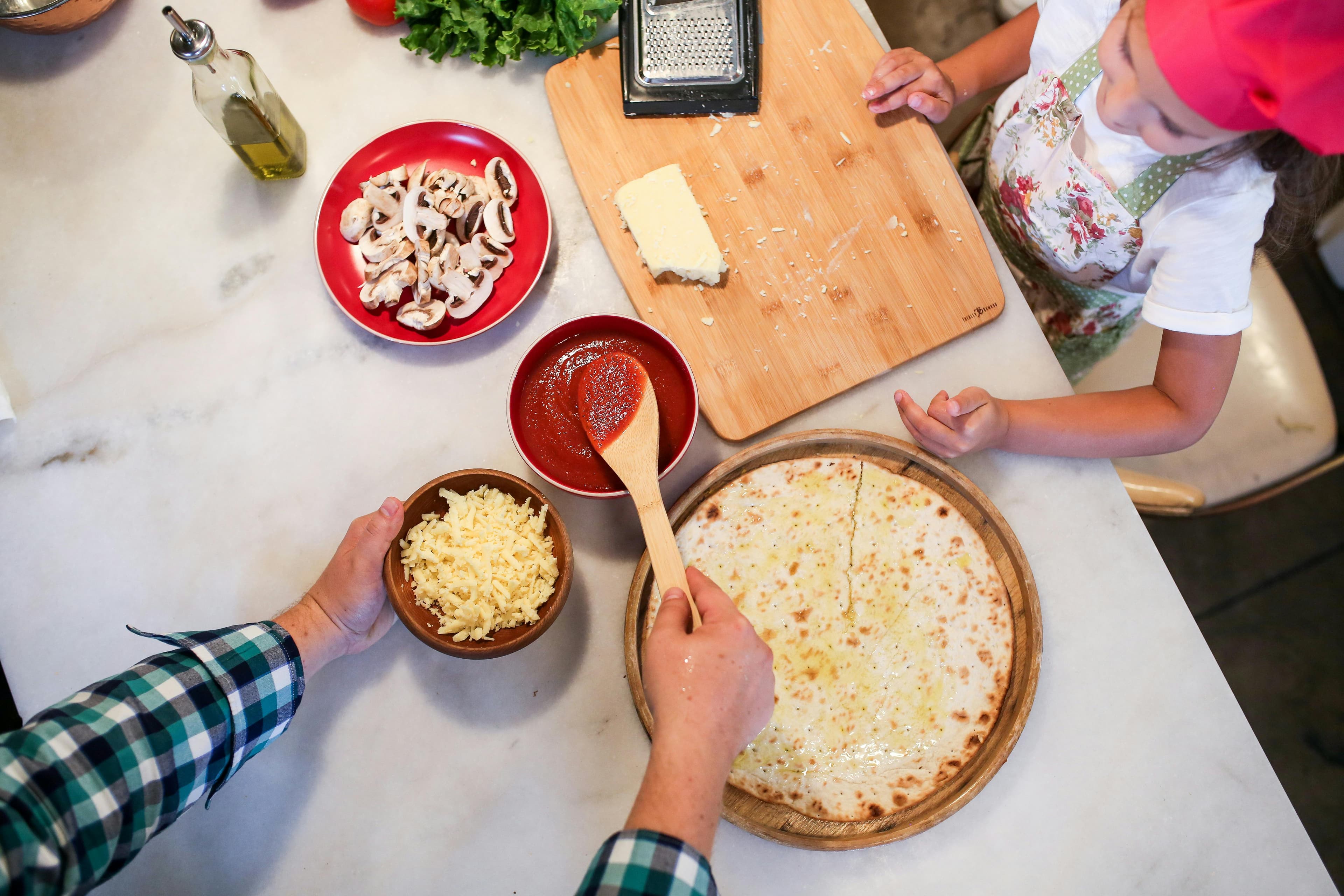 Caregiver preparing a meal